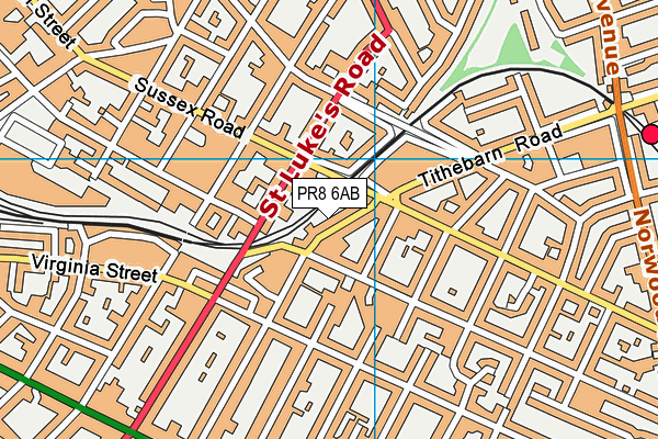 PR8 6AB map - OS VectorMap District (Ordnance Survey)