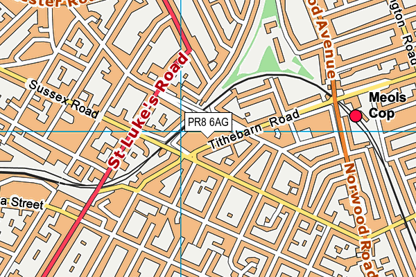 PR8 6AG map - OS VectorMap District (Ordnance Survey)