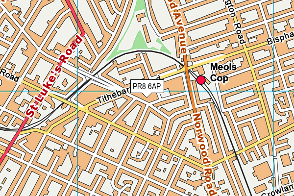 PR8 6AP map - OS VectorMap District (Ordnance Survey)