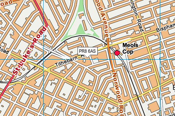 PR8 6AS map - OS VectorMap District (Ordnance Survey)