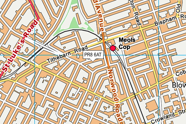 PR8 6AT map - OS VectorMap District (Ordnance Survey)