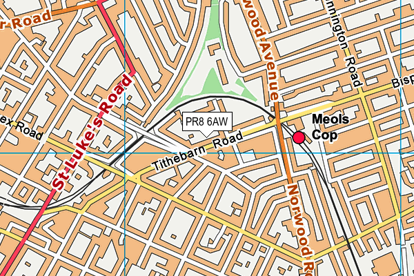 PR8 6AW map - OS VectorMap District (Ordnance Survey)