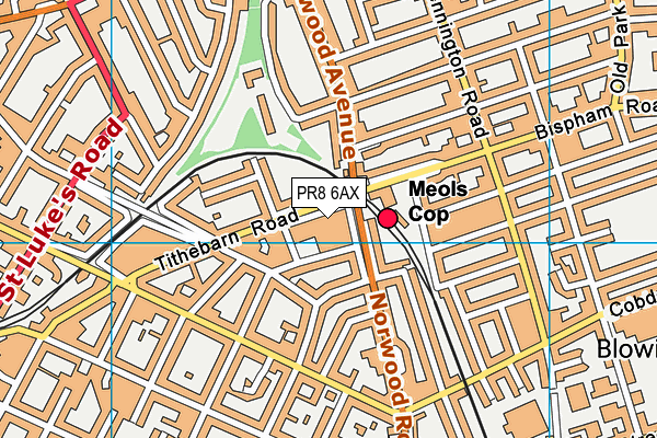 PR8 6AX map - OS VectorMap District (Ordnance Survey)