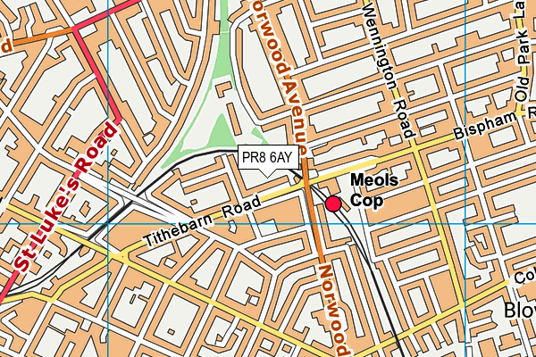 PR8 6AY map - OS VectorMap District (Ordnance Survey)