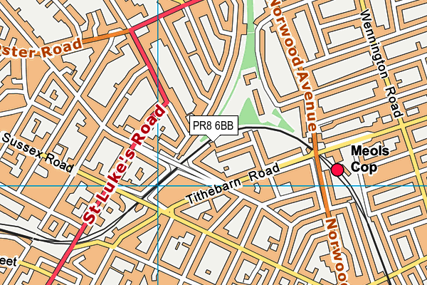 PR8 6BB map - OS VectorMap District (Ordnance Survey)