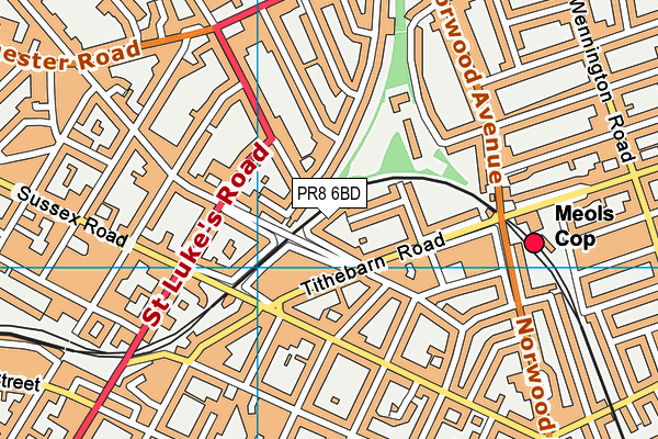 PR8 6BD map - OS VectorMap District (Ordnance Survey)