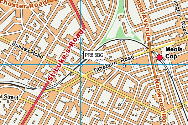 PR8 6BG map - OS VectorMap District (Ordnance Survey)