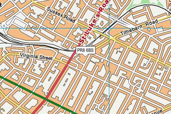 PR8 6BS map - OS VectorMap District (Ordnance Survey)