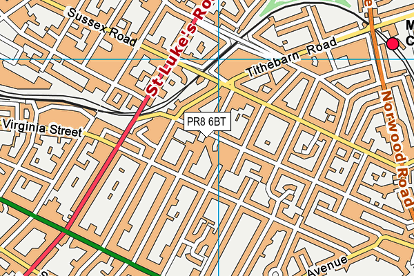 PR8 6BT map - OS VectorMap District (Ordnance Survey)