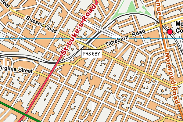 PR8 6BY map - OS VectorMap District (Ordnance Survey)