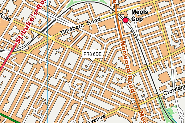 PR8 6DE map - OS VectorMap District (Ordnance Survey)