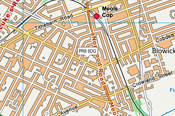 PR8 6DG map - OS VectorMap District (Ordnance Survey)