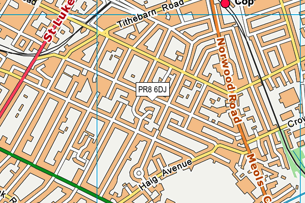 PR8 6DJ map - OS VectorMap District (Ordnance Survey)