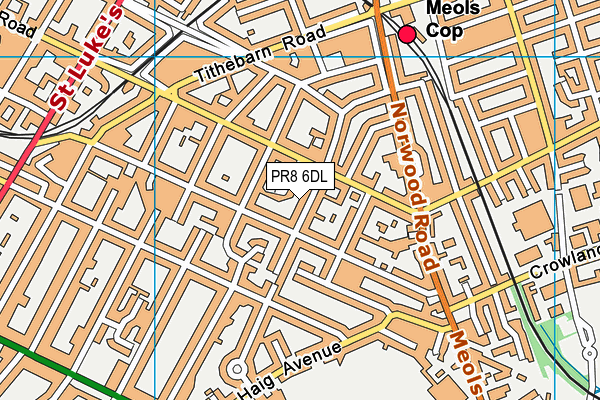 PR8 6DL map - OS VectorMap District (Ordnance Survey)