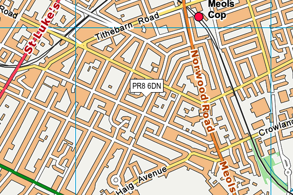PR8 6DN map - OS VectorMap District (Ordnance Survey)