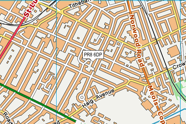 PR8 6DP map - OS VectorMap District (Ordnance Survey)