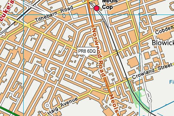 PR8 6DQ map - OS VectorMap District (Ordnance Survey)