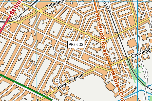 PR8 6DS map - OS VectorMap District (Ordnance Survey)
