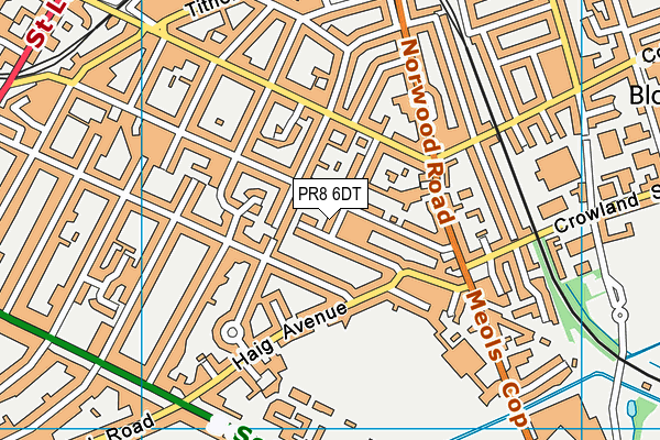 PR8 6DT map - OS VectorMap District (Ordnance Survey)