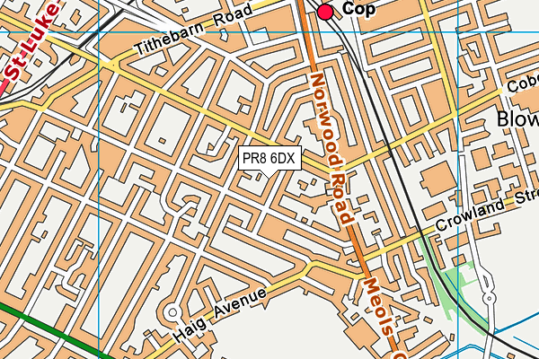 PR8 6DX map - OS VectorMap District (Ordnance Survey)