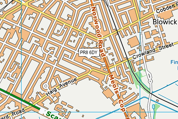 PR8 6DY map - OS VectorMap District (Ordnance Survey)