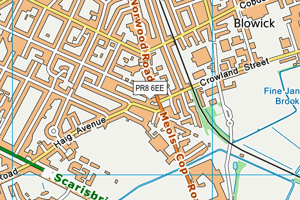 PR8 6EE map - OS VectorMap District (Ordnance Survey)