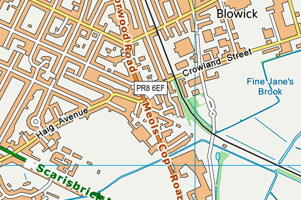 PR8 6EF map - OS VectorMap District (Ordnance Survey)