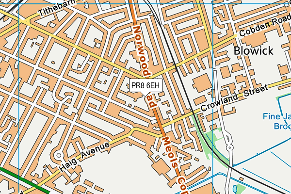 PR8 6EH map - OS VectorMap District (Ordnance Survey)