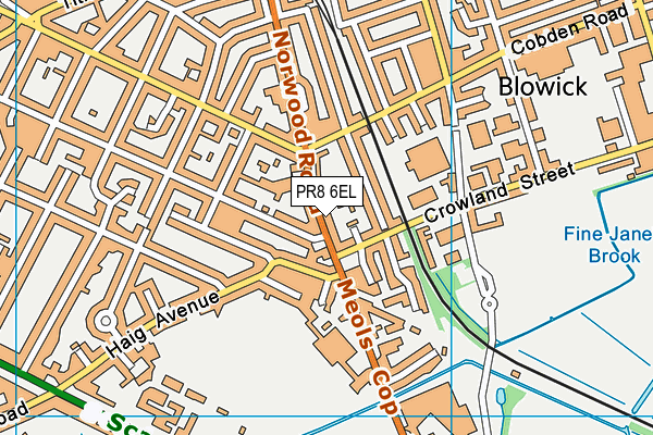 PR8 6EL map - OS VectorMap District (Ordnance Survey)