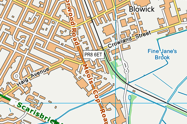 PR8 6ET map - OS VectorMap District (Ordnance Survey)