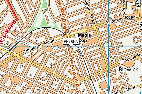 PR8 6HA map - OS VectorMap District (Ordnance Survey)