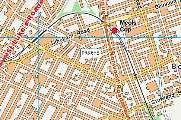 PR8 6HE map - OS VectorMap District (Ordnance Survey)