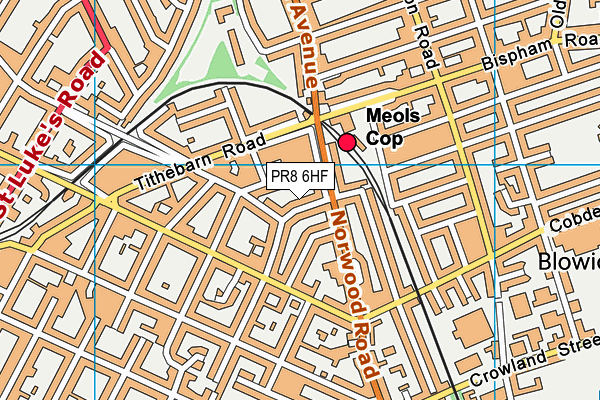 PR8 6HF map - OS VectorMap District (Ordnance Survey)