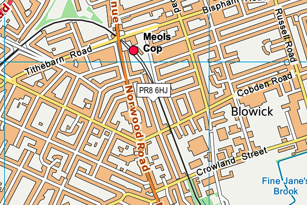 PR8 6HJ map - OS VectorMap District (Ordnance Survey)