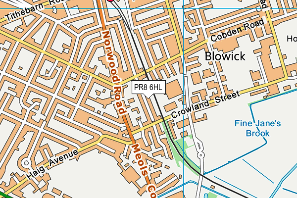 PR8 6HL map - OS VectorMap District (Ordnance Survey)