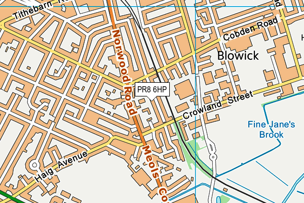 PR8 6HP map - OS VectorMap District (Ordnance Survey)