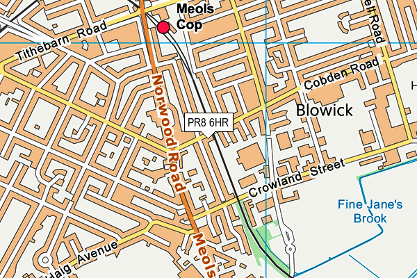 PR8 6HR map - OS VectorMap District (Ordnance Survey)