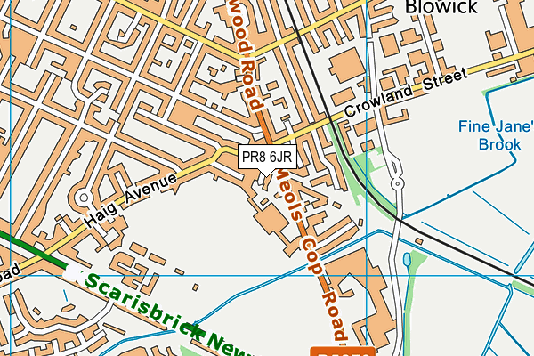 PR8 6JR map - OS VectorMap District (Ordnance Survey)