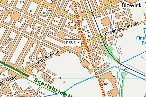 PR8 6JX map - OS VectorMap District (Ordnance Survey)