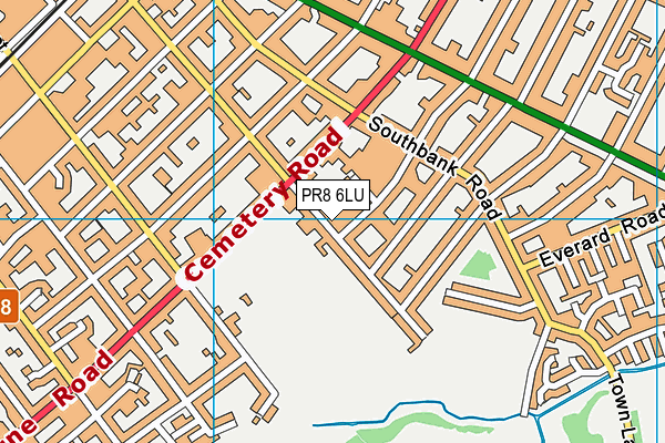 PR8 6LU map - OS VectorMap District (Ordnance Survey)