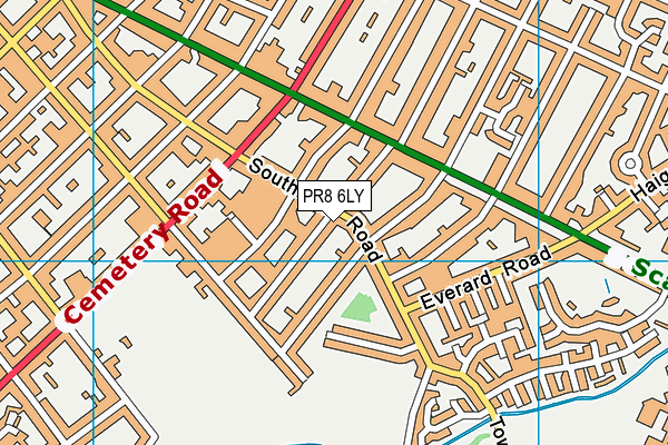 PR8 6LY map - OS VectorMap District (Ordnance Survey)