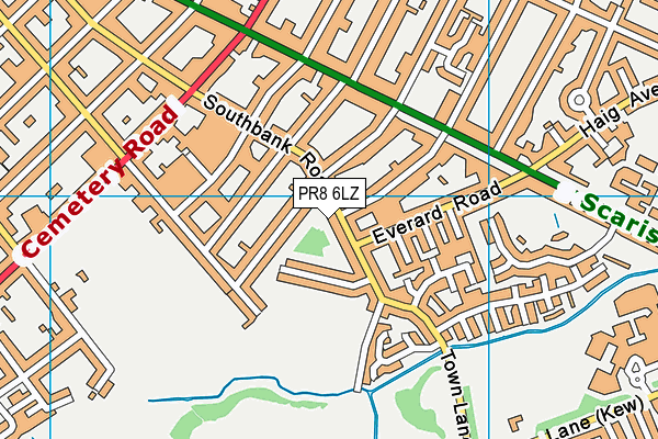 PR8 6LZ map - OS VectorMap District (Ordnance Survey)