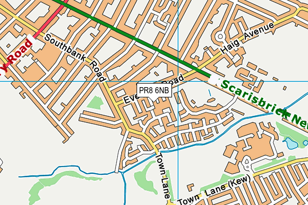 PR8 6NB map - OS VectorMap District (Ordnance Survey)