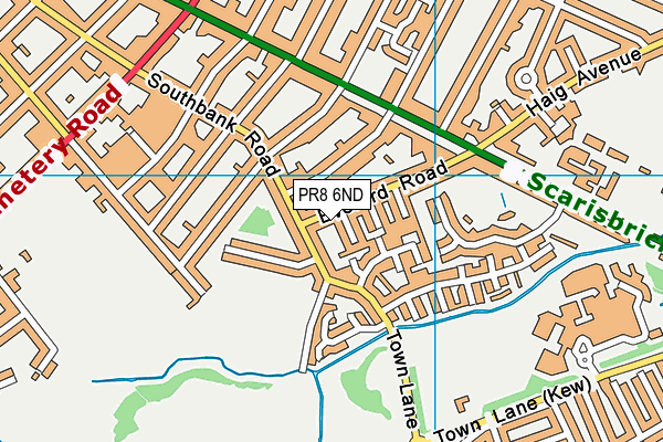 PR8 6ND map - OS VectorMap District (Ordnance Survey)