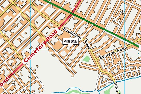 PR8 6NE map - OS VectorMap District (Ordnance Survey)