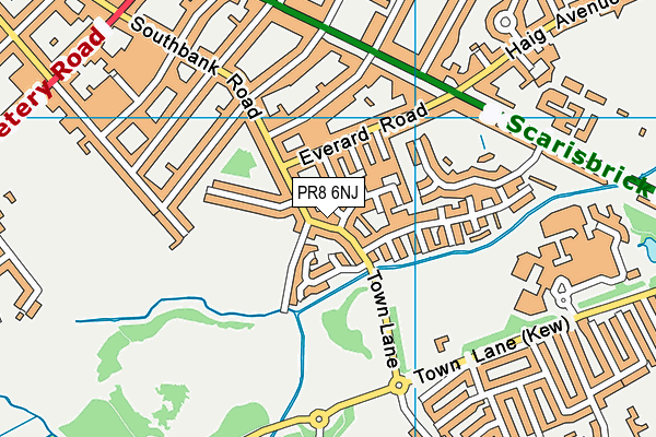 PR8 6NJ map - OS VectorMap District (Ordnance Survey)