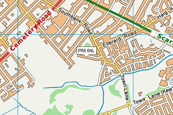 PR8 6NL map - OS VectorMap District (Ordnance Survey)