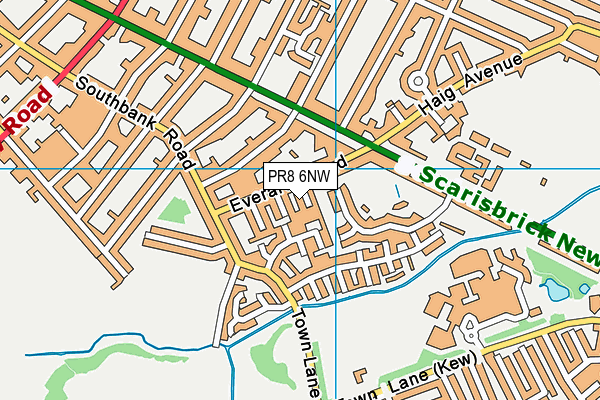 PR8 6NW map - OS VectorMap District (Ordnance Survey)