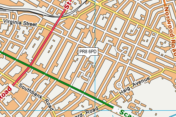 PR8 6PD map - OS VectorMap District (Ordnance Survey)