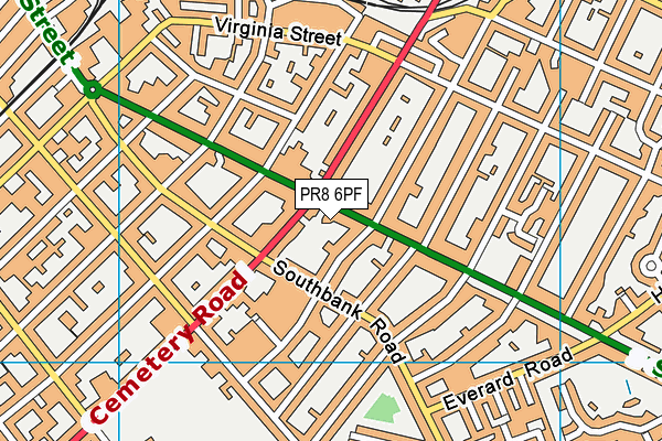 PR8 6PF map - OS VectorMap District (Ordnance Survey)